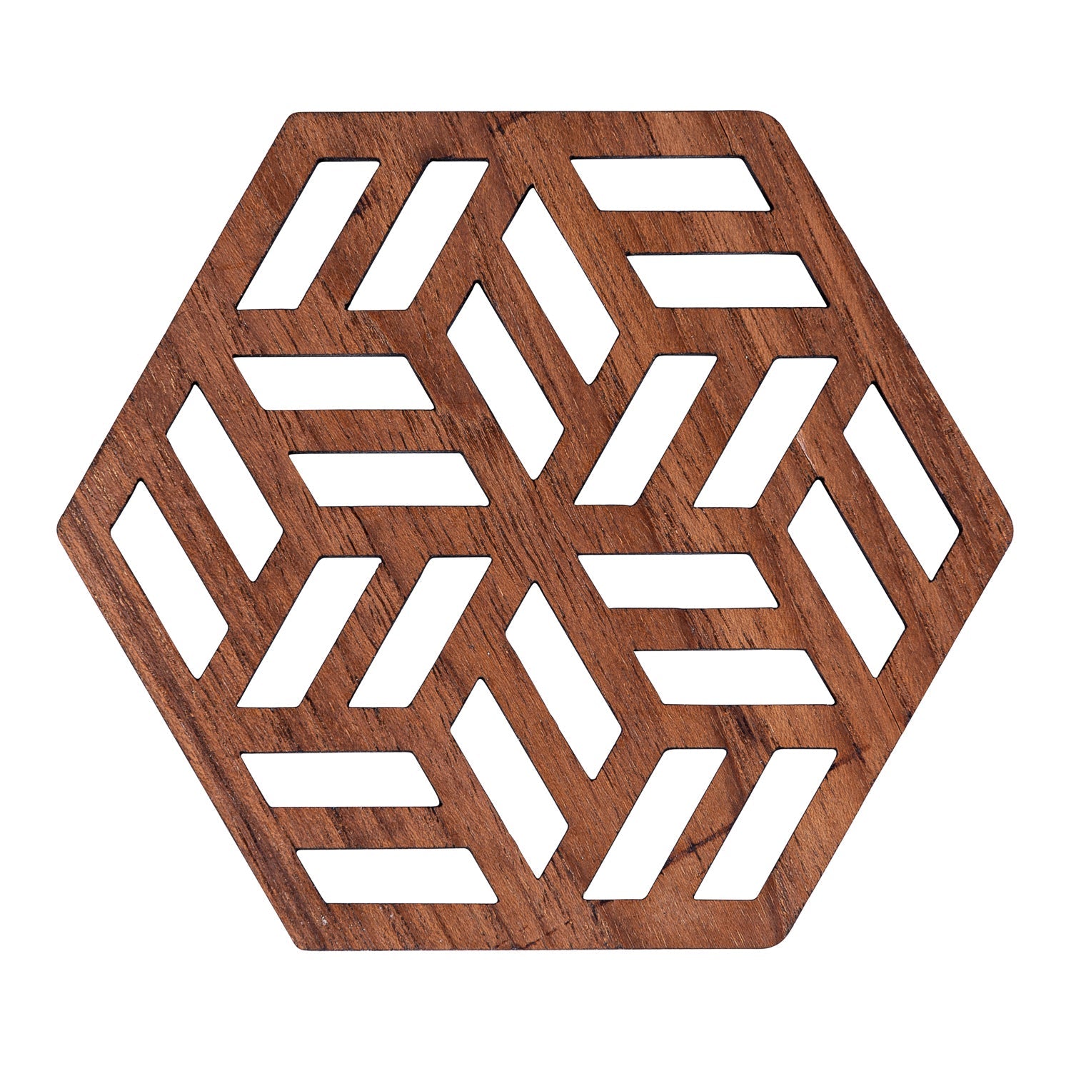 Zeta Upcycled Teak Wood Coasters - Set of 2 or 4-3