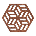 Zeta Upcycled Teak Wood Coasters - Set of 2 or 4-3
