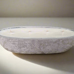 Multi Wick Concrete Oval Loaf Bowl Candle-4