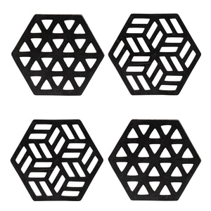 Zeta Handcrafted Recycled Rubber Coaster - Set of 2 or 4-0