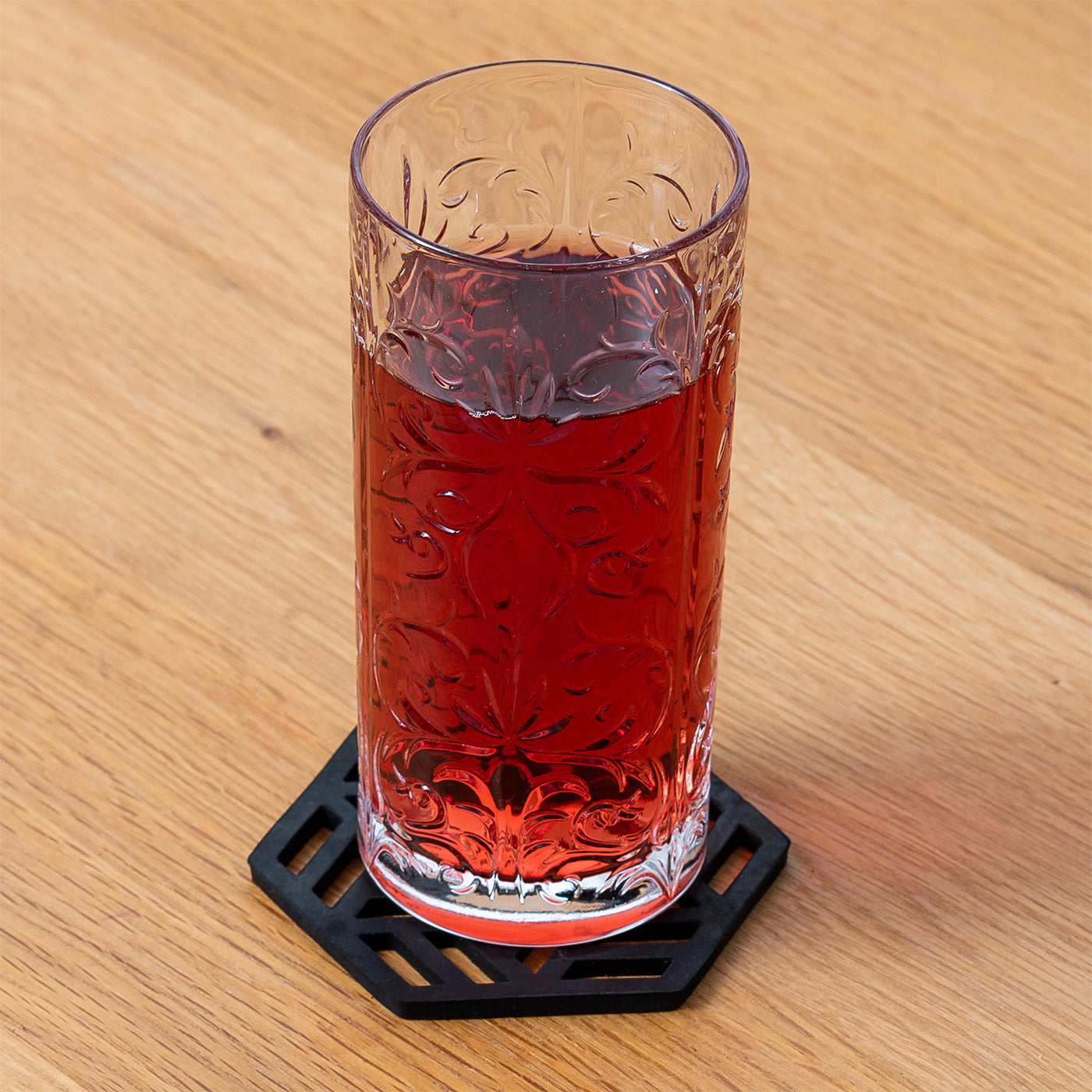 Zeta Handcrafted Recycled Rubber Coaster - Set of 2 or 4-3